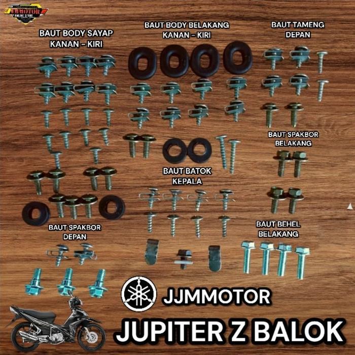 Baut Body Lengkap Yamaha Jupiter Z Balok / Robot 2010-2011 Fullset / Baut Full Set Bodi Lengkap