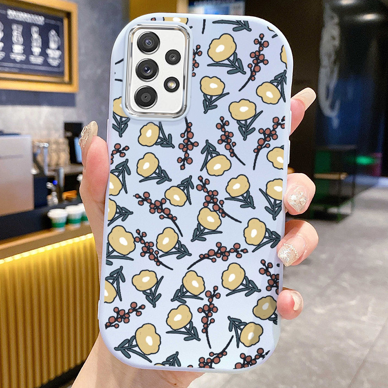 Casing Hp Untuk Samsung Galaxy A52 4G A52 5G A52s 5G A51 M40s Case Bunga kuning Kasing Silicone Full