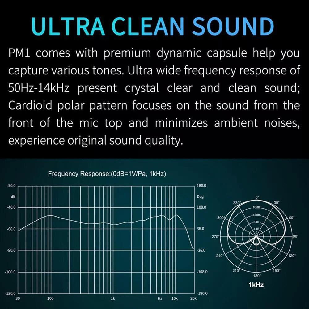 FEELWORLD PM1 Dynamic Microphone XLR/USB Dynamic Microphone for Podcasting Recording Gaming Live