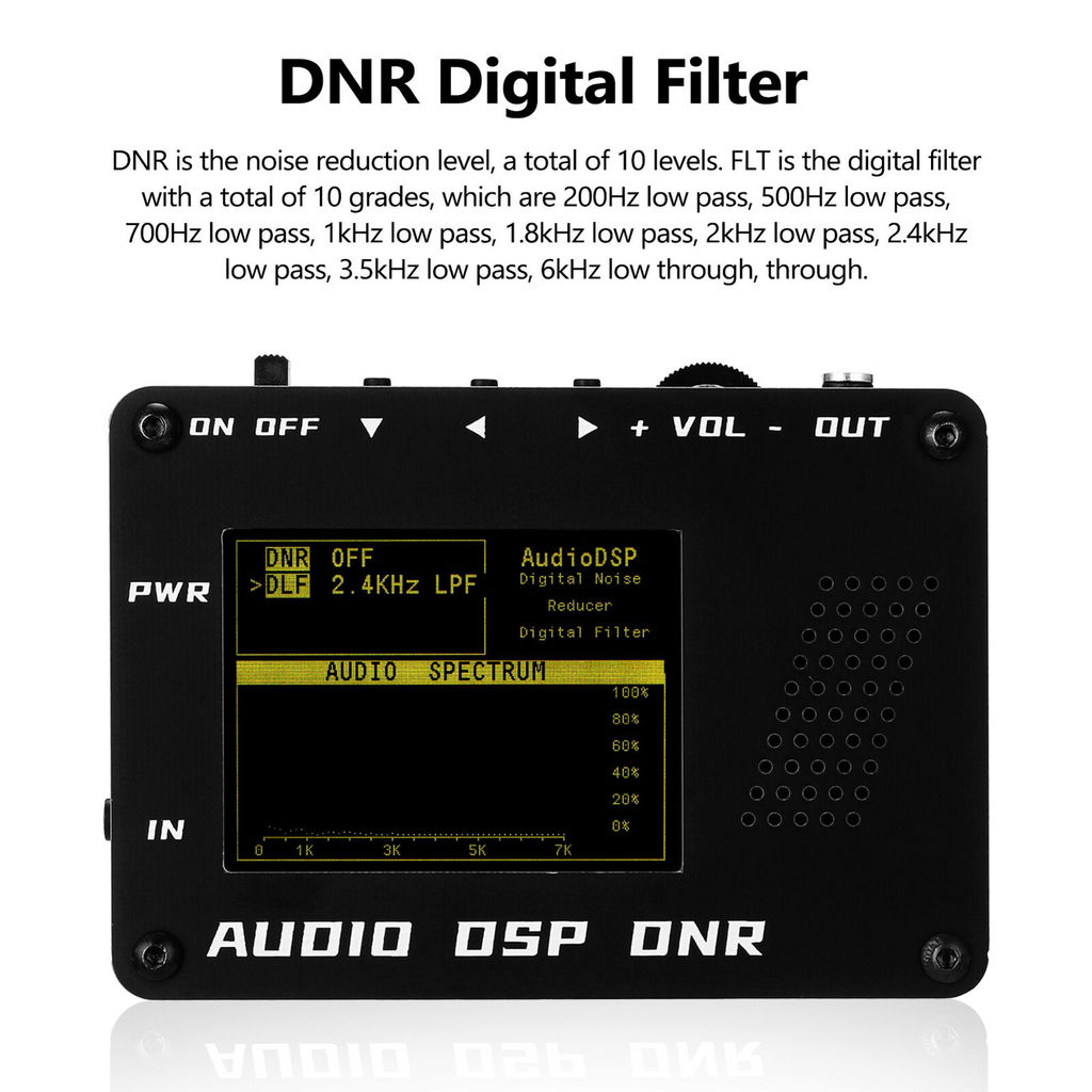 NEW Audio DSP Noise Reducer DNR Digital Filter SSB Ham radio YAESU ICOM + Speaker