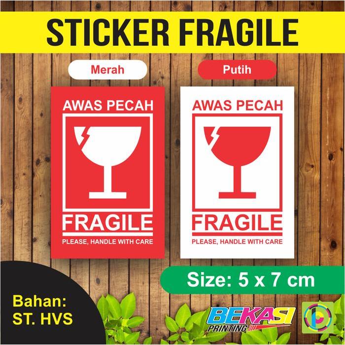 Sticker Fragile / Stiker Awas Barang Pecah Belah Uk. Kecil