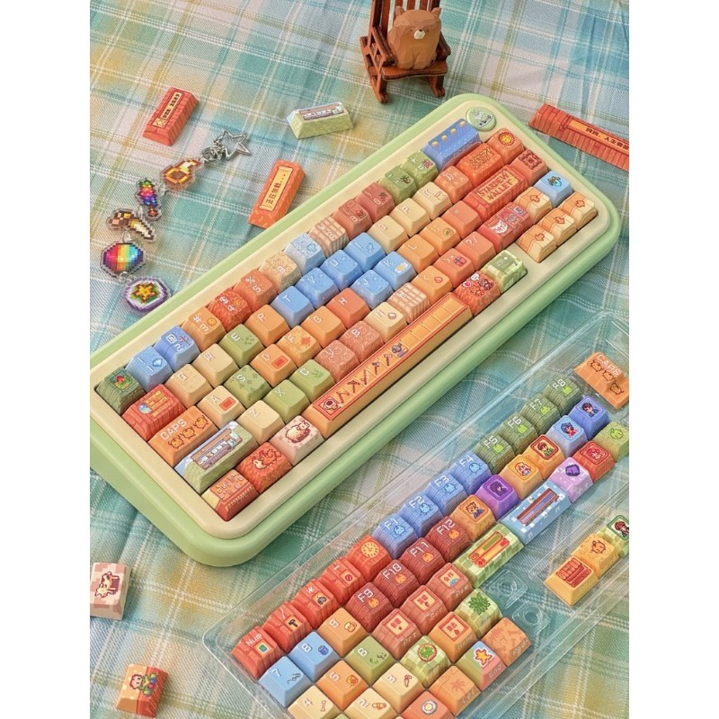 135 Keys Stardew Valley Keycaps Game Anime Key Cap Game Key Cap Set Cherry PBT Opaque Keycap for