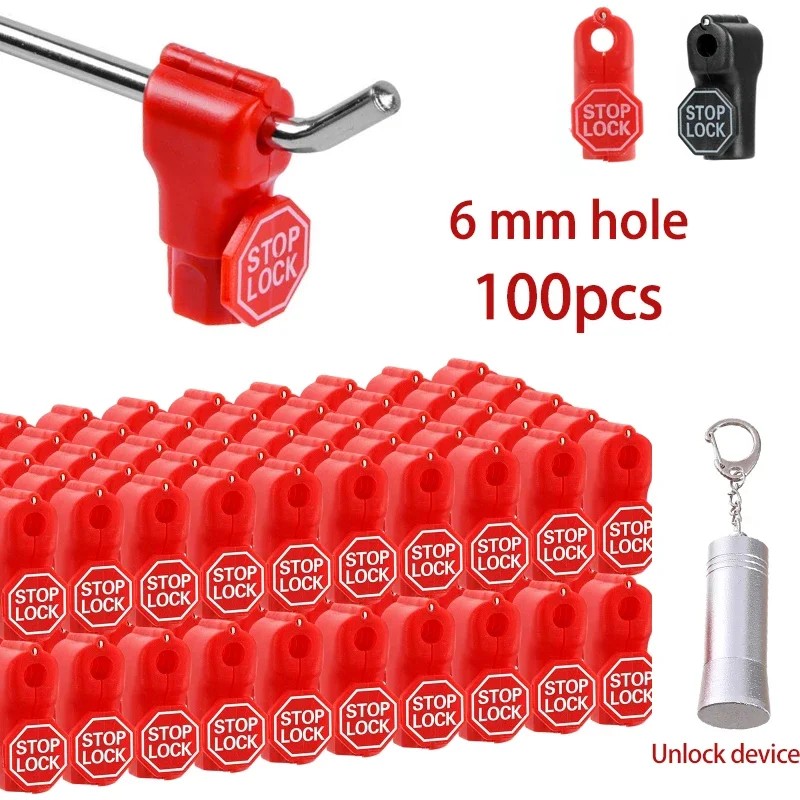 6mm Peg Hook Unlock Device Plastic Anti-Theft Locks Retail Shop Supermarket Stop Lock Pegboard