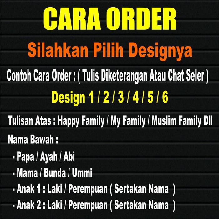 Sticker cutting Happy family stiker muslim family kaca mobil visor motor