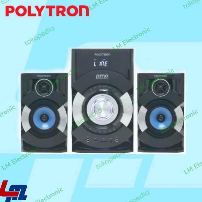 Polytron Multimedia Audio Speaker PMA 9507/BA PMA9507 2.1ch Bazzoke Extra Bass LED Display Digital