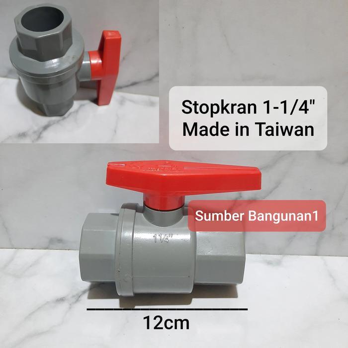 STOP KRAN 1-1/4" INCH SAMBUNGAN PRALON KERAN PIPA PLASTIK TEBAL KDJ