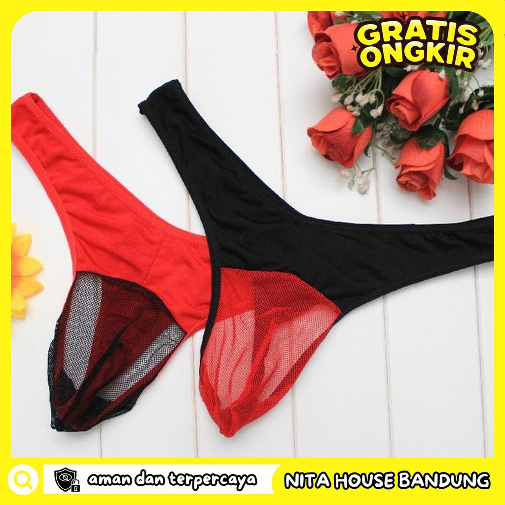 PAKAIAN DALAM PRIA MESH CELANA DALAM TRANSPARANT GSTRING PRIVASI AMAN