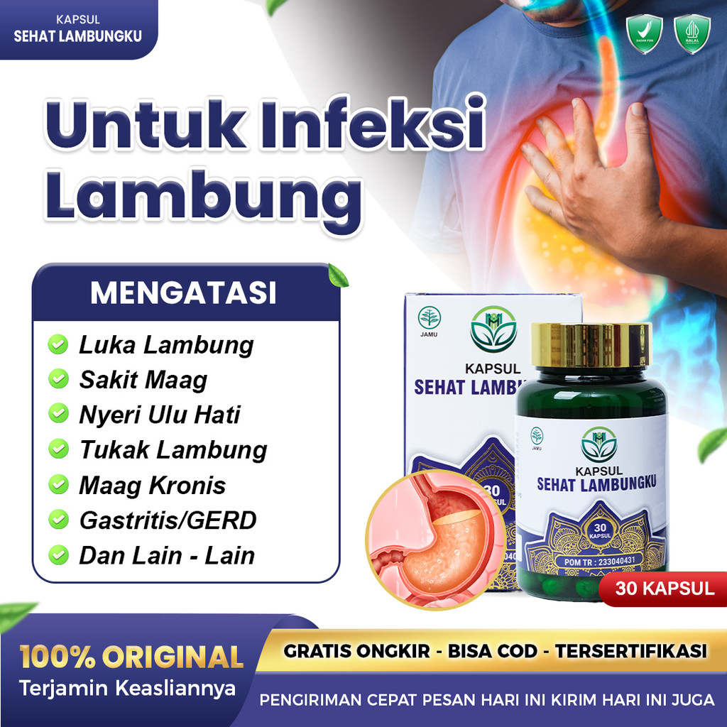Kapsul Sehat Lambungku  Obat Tukak Lambung Lambeng Bengkak Bocor Rembes Dan GERD Parah