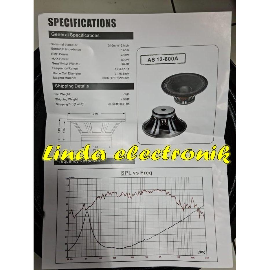 Speaker Audio Seven 12inch AS12-800A