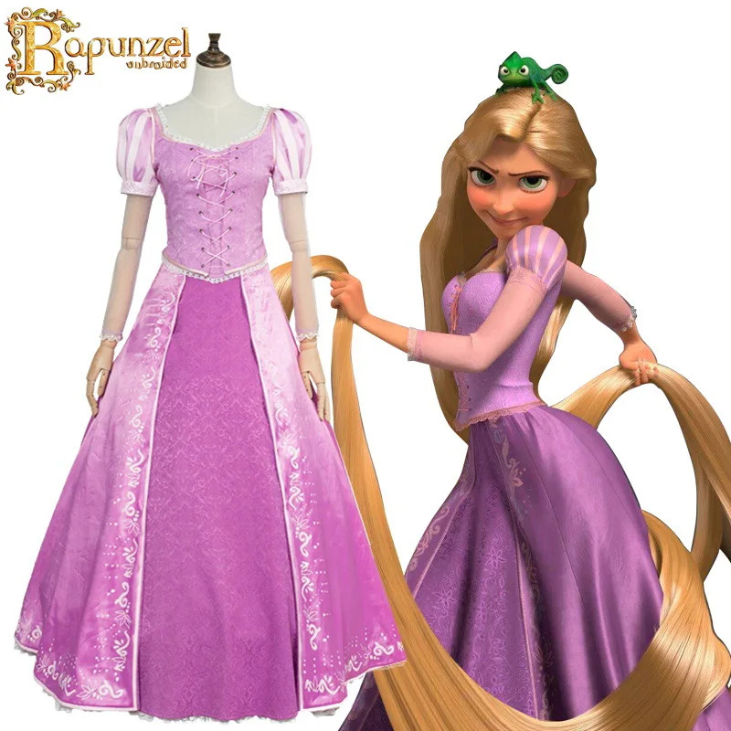 Rapunzel Costume Women Tangled Rapunzel Purple Dress Cosplay Halloween Carnival Party Clothes For