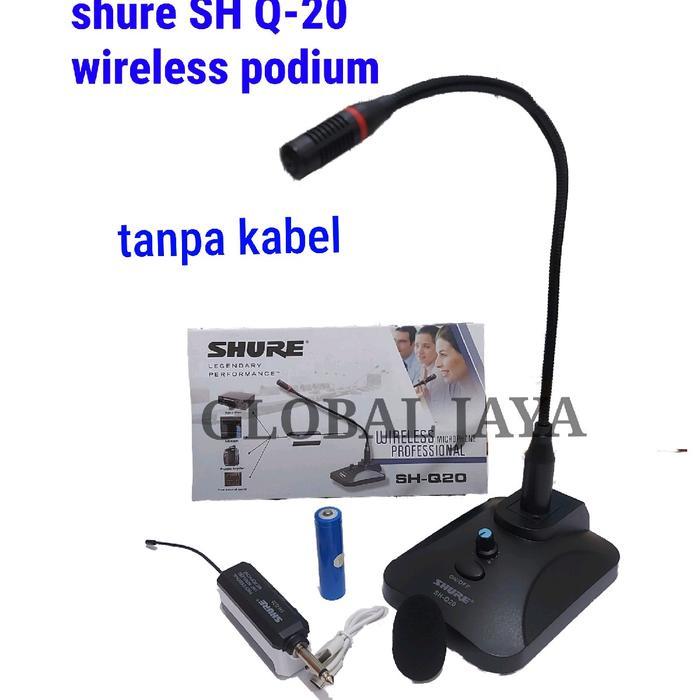 MIC PODIUM SHURE SH Q20 MIC WIRELESS SHURE SH Q 20 MIC MEJA TANPA KABEL MIC PODIUM TANPA KABEL MIC