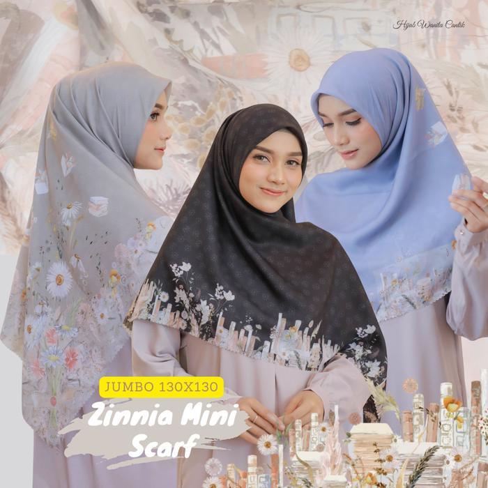 Hijabwanitacantik - Zinnia Mini Scarf Polycotton Jumbo Hijab Printing