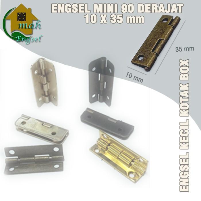 Engsel mini 90 derajat 10x35 mm A8.H64 Engsel kecil kotak box antik