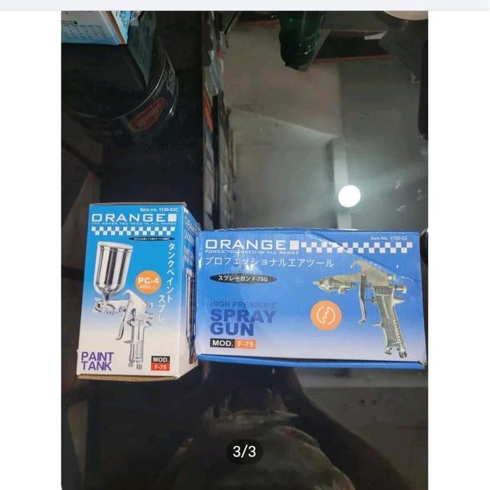 SPRAYGUN ORANGE F75 TABUNG ATAS SPRAY GUN F75 ORANGE