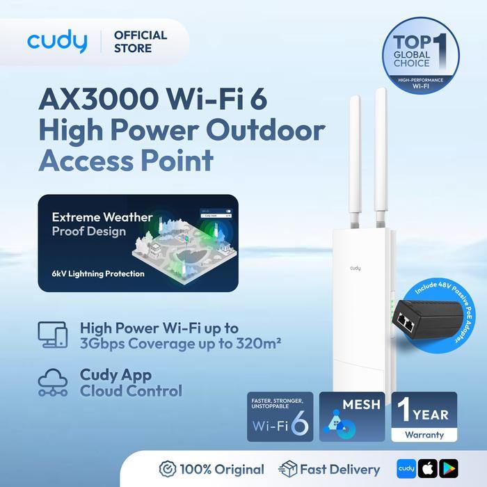 Cudy AP3000 Outdoor Cudy AP3000 Outdoor Access Point WiFi 6 AX3000 Tahan Cuaca