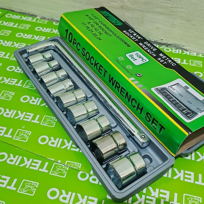 Promo  Kunci Sok Set Lengkap 10Pcs 8-24Mm/ Kunci L Hex Key 9Pcs Panjang Bisa Cod Kunci Full Set