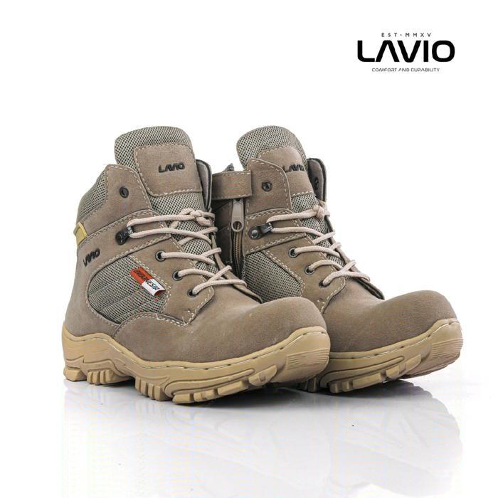 Lavio Shoes Sepatu Boots Pria Safety Ujung Besi Lavio Dns Low Karet Original Kerja Proyek Lapangan