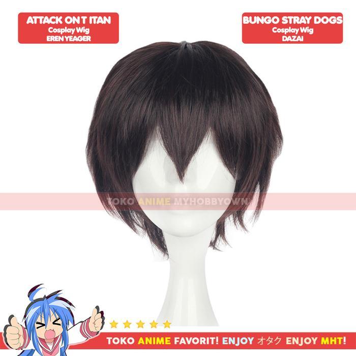 Wig Cosplay Anime Bungou Stray Dogs : Osamu Dazai Dark Brown Gratis Ongkir
