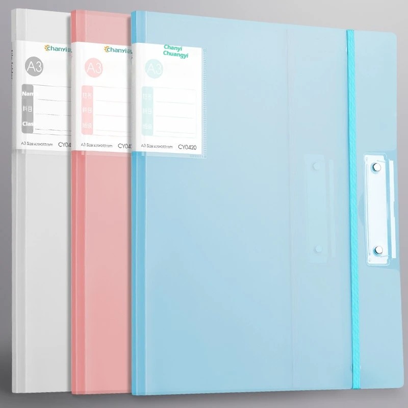 A3 Paper Folder Transparent Folder Student Paper Storage Bag Paper Sorting Artifact A4 Folder Board 