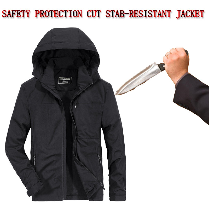 New Self-Defense Stab Cut-Proof Hooded Jacket Invisible Ropa Tactical Quick-Drying Fbi Police Safety