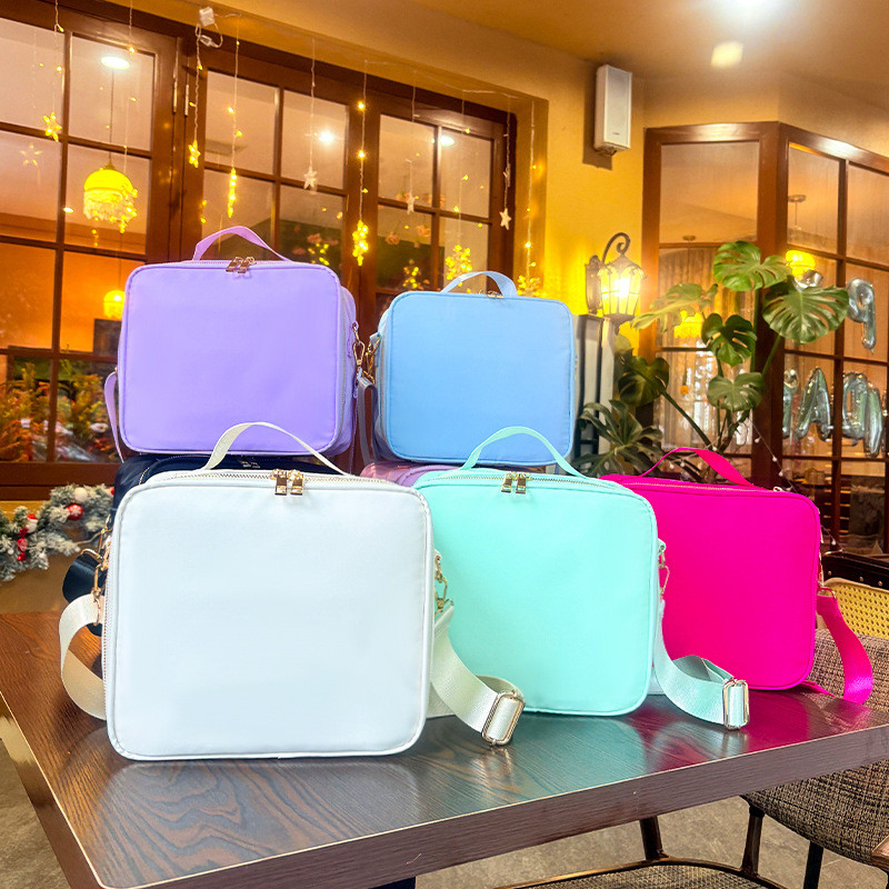 New Waterproof Nylon Lunch Bag Children's School Picnic Insulated Messenger Bag Portable Shoulder