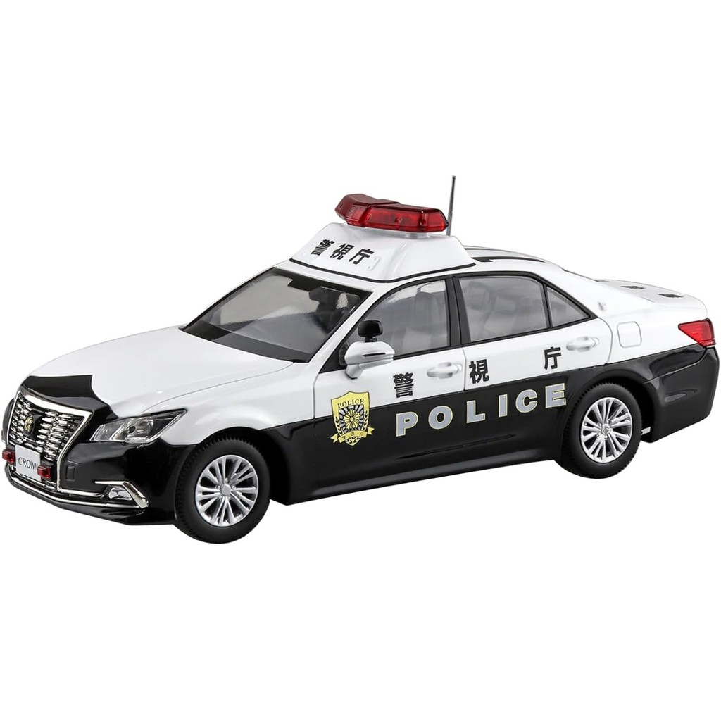 [PO] Aoshima Bunka Kyozai 1/32 Raku Plastic Snap Kit No.01-PC Toyota Crown Patrol Car TMKQ [WAJIB TA