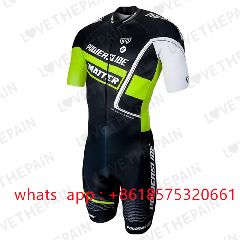 Powerslide Skate Suit Men Pro Triathlon Licra Speed Inline Roller Skate Skinsuit Comfortable Summer