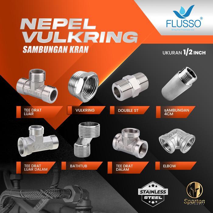 Sambungan Pipa Kran Nepel T Tee Shower Kloset Sok Double Kni Keni Elbow Fitting Stainless Drat Luar