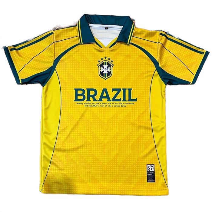 "New" STB JERSEY BRAZIL FANTASY VINTAGE/JERSEY RETRO/JERSEY NEGARA/JERSEY CLASIC/JERSEY