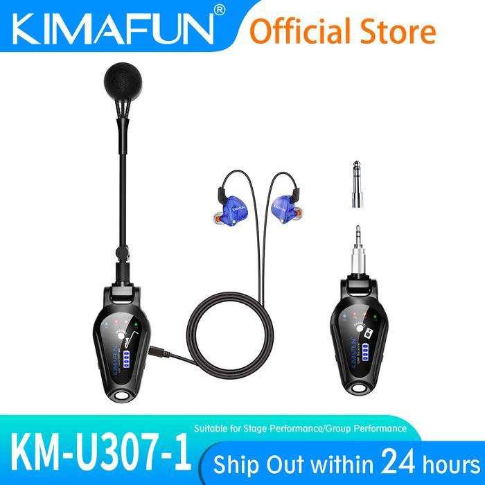 KIMAFUN UHF WIRELESS SAXOPHONE MICROPHONE SYSTEM,CLIP-ON INSTRUMENT MICROPHONE FOR SAXOPHONE