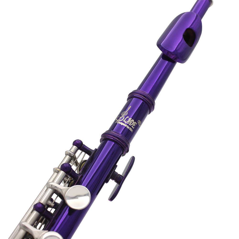 Piccolo Flute C Key Half-size Purple Flute With Case Cleaning Cloth Cupronickel Piccolo Flute For