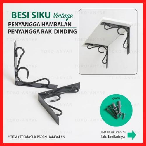 Siku Besi Ambalan Kayu 20Cm / Rak Siku Ambalan Siku Rak Breket Dinding