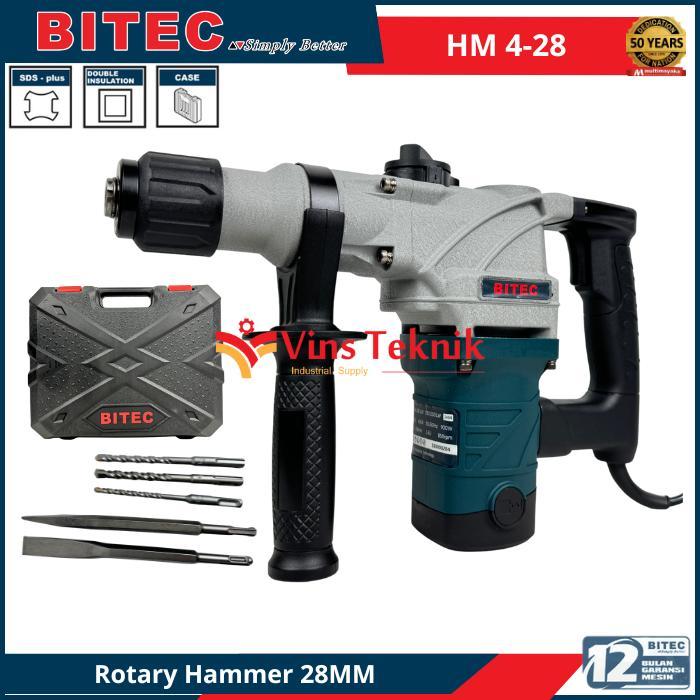 BITEC HM 4-28 Mesin Bor Beton Rotary Hammer 28mm 900Watt SDS Plus HM4-28 Gratis Ongkir