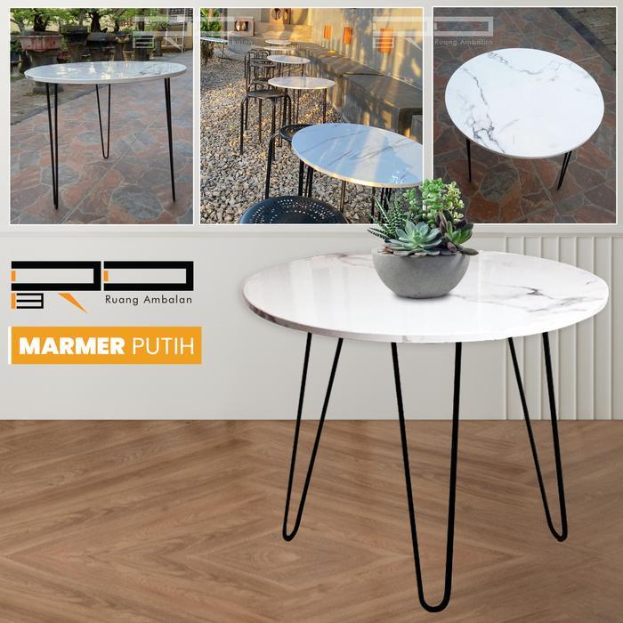 Meja Bulat/Coffee Table/Meja Bundar/Meja Cafe/ Meja Kayu Besi Bulat