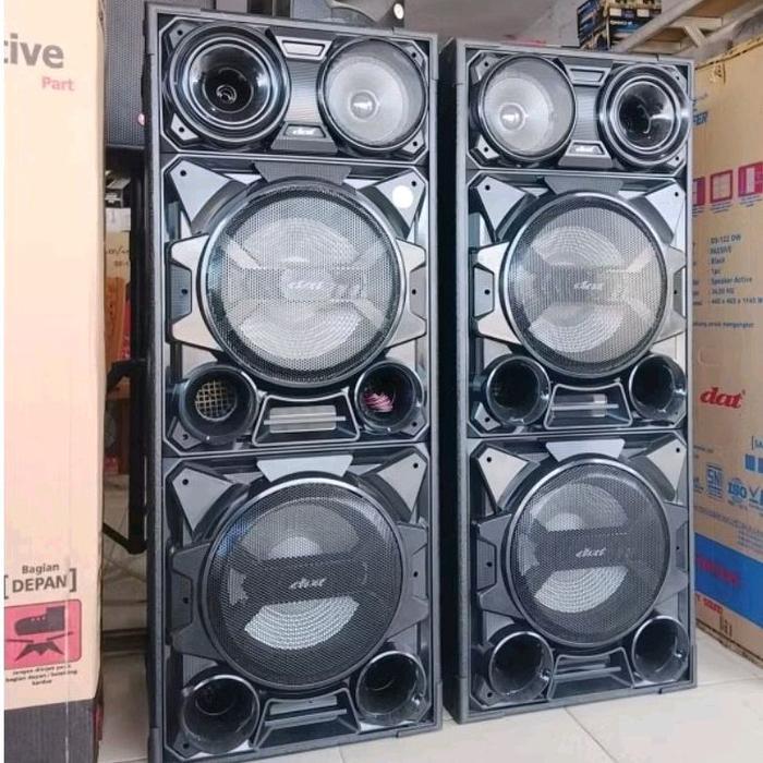 Speaker Active Dat DS–122 Speaker 12x4 Double subwoofer dengan Kualitas Suara Terbaik untuk Pesta da