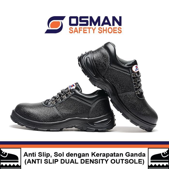 "New" Sepatu Safety OSMAN Safety Shoes Low Cut Ujung Besi Tipe OS-020 Hitam Karet Kerja