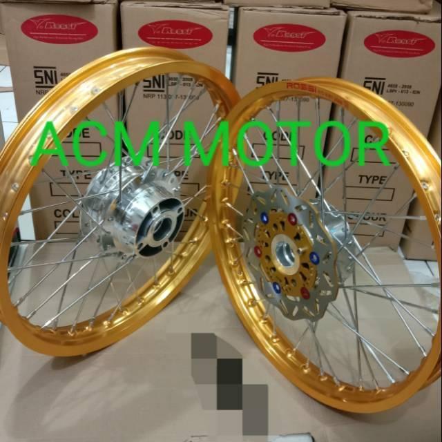 Velg Motor Honda Supra X 125 Fi Blade New Dobel Cakram Rossi Gold Ring