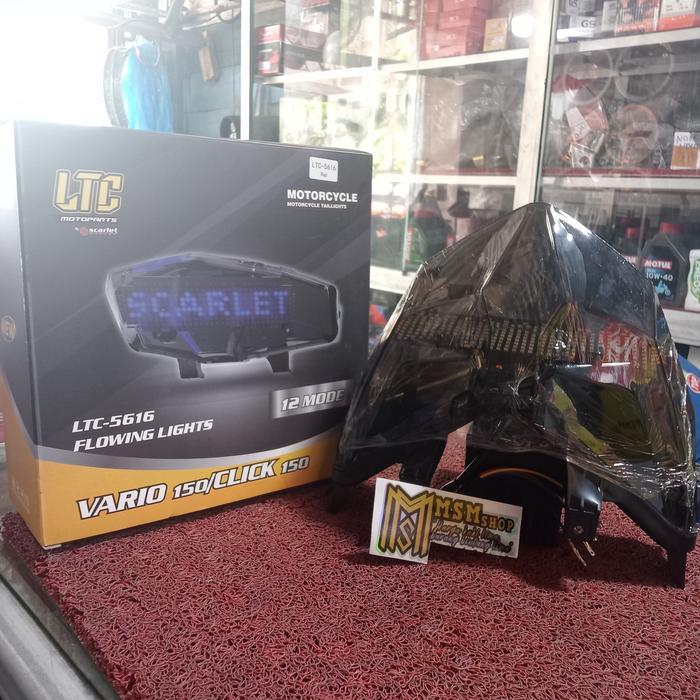 Stoplamp Vario 150 New Running V2 12 Mode LTC 5616 Modifikasi Text Animasi Lampu Rem Belakang Stop