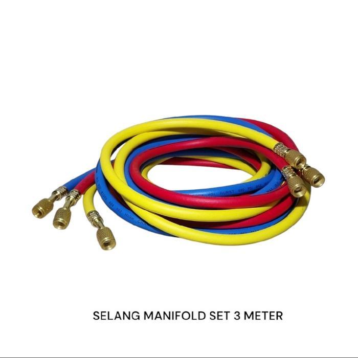 SELANG MANIFOLD GAUGE HOSE SELANG MANIFOLD AC MOBIL 3 METER 1 SET