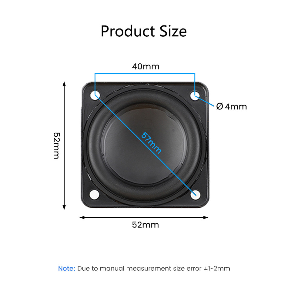 AIYIMA 2Pcs 2 Inch Full Range Audio Speaker Unit 52mm 4 Ohm 10W Hifi Stereo Loudspeaker DIY