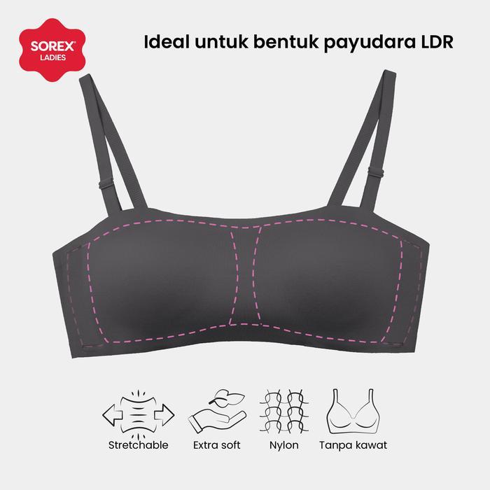 Sorella - Bra Kemben Anti Slip Seamless Strapless Tanpa Kawat Busa Tipis Cup B Bh Ab 061
