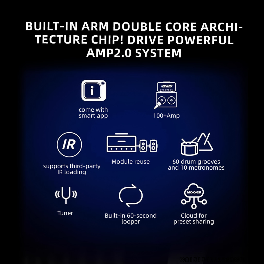 Mooer F15i Protable Wireless Speaker Bluetooth 15W Stereo Guitar Amp W/touchscreen, 69 Smart Fx,