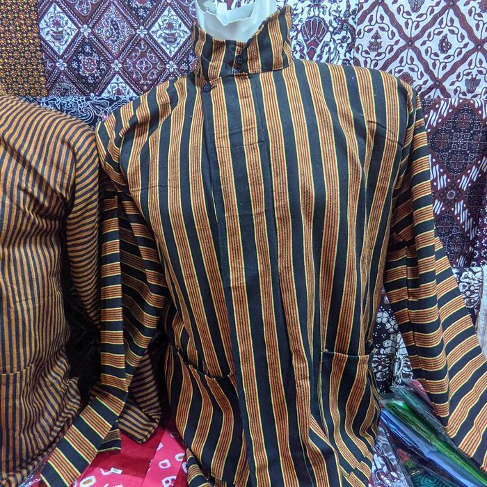 Baju Surjan Lurik Bahan Halus Pakaian Adat Jawa Tradisional