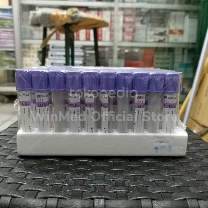 JTTOP" TABUNG EDTA K3 3ML GP / GP VACUUM TUBE 3 ML / TABUNG VACUTAINER UNGU