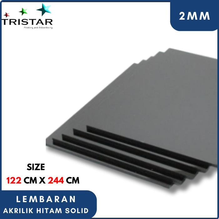 PROMO AKRILIK HITAM SOLID 2MM 122X244CM (TIDAK TEMBUS PANDANG ) / ACRYLIC HITAM SOLID 2MM