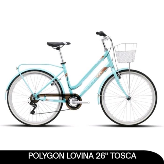 Sepeda City Bike CTB Polygon Lovina Ukuran 26 Inci Alloy 7 Speed Keranjang - TOSCA