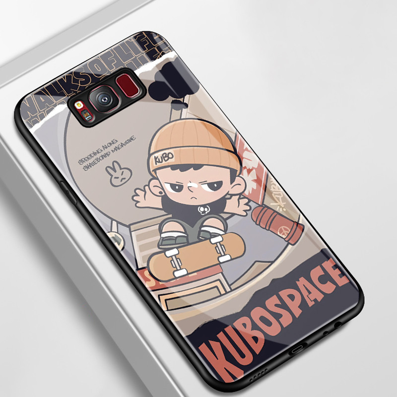 Casing Hp Untuk Samsung S8 Plus S9 S7 Edge Case Casing pola Pria kartun Kasing HP Kesing keras kaca 