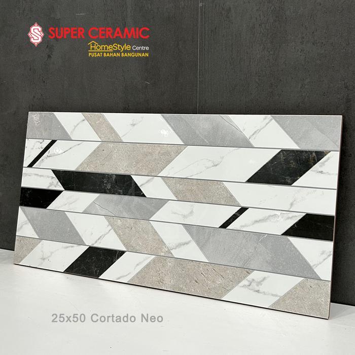 HABITAT 25x50 Keramik Dinding - CORTADO NEO / CORTADO WHITE Kualitas Premium