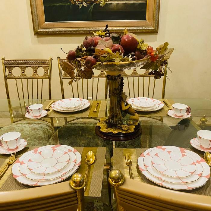 Dinner Set Aynsley England Butterfly Pink 20 Pcs Mewah Cantik