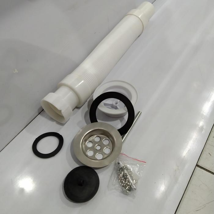 Cuci Gudang Afur Wastafel Flexible Selang White Pipa Sink Cuci Tangan
